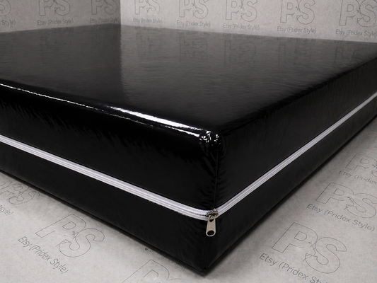 Black Shiny Nylon Mattress Cover Set