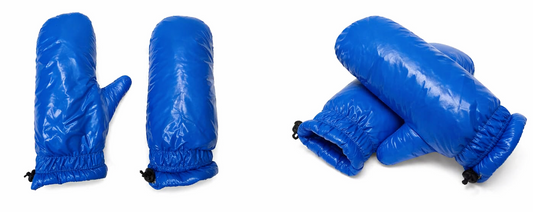Royal Blue Puffy Mittens with Drawstring Cuffs
