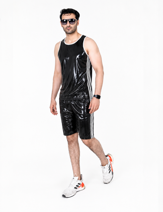 Men’s Midnight Gloss Shiny Nylon Pro Tank Set