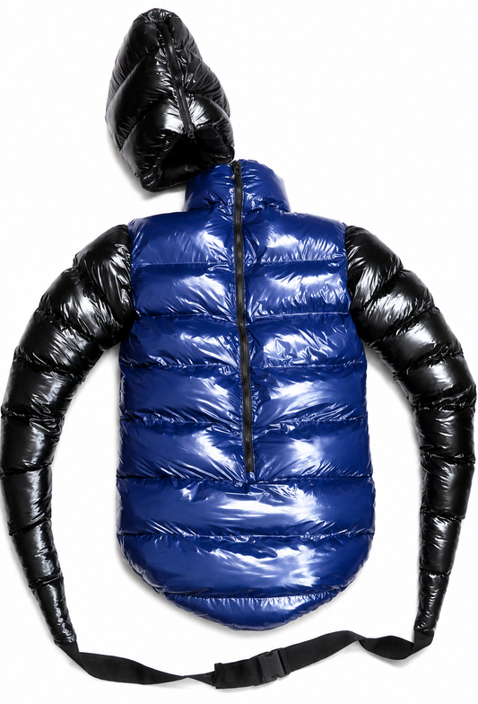 Extreme Shiny Nylon Bondage Puffer Suit