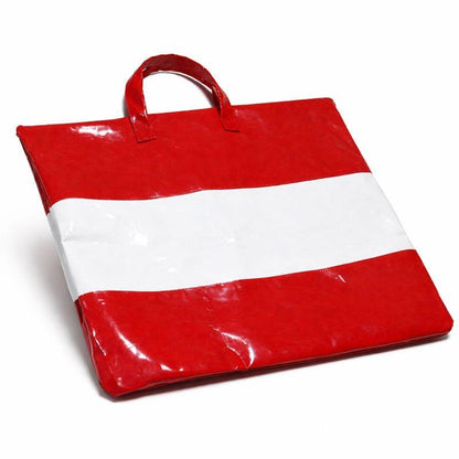 Red & White High-Gloss PVC Tote Bag