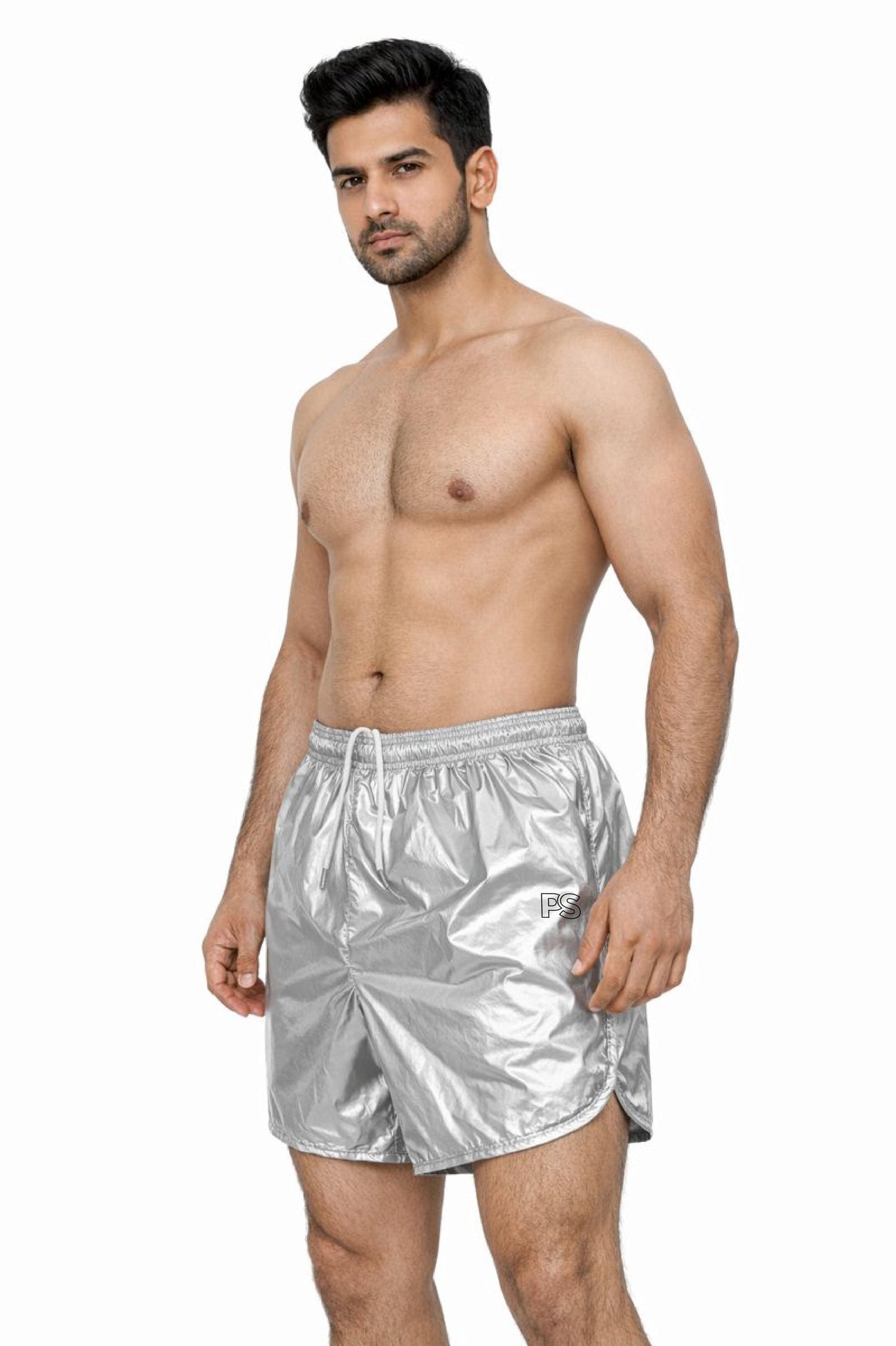 Silver Gloss Performance Nylon Shorts