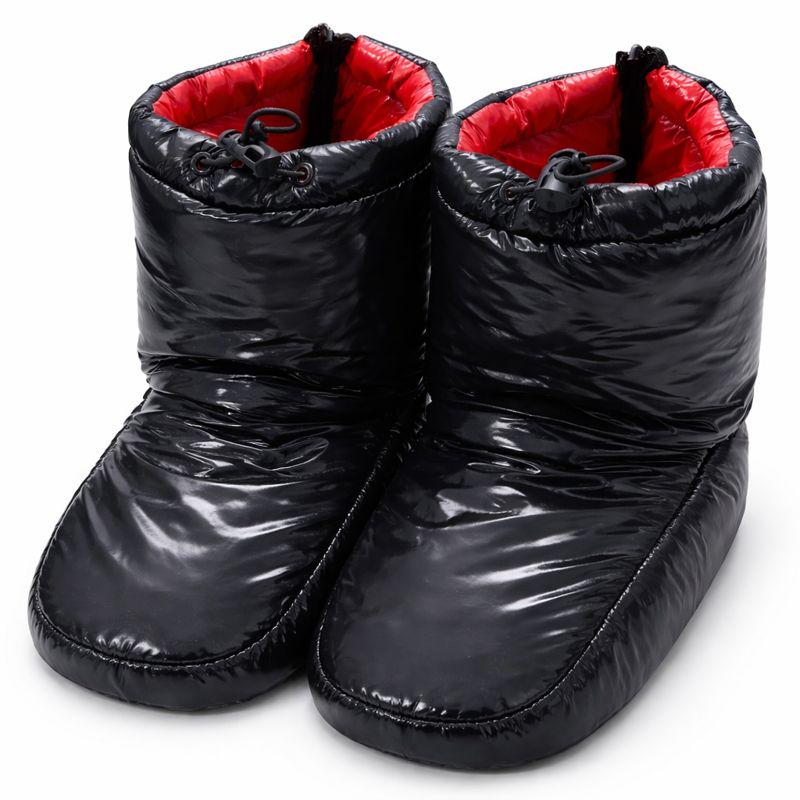Men’s Black Shiny Nylon Puffer Slipper Boots