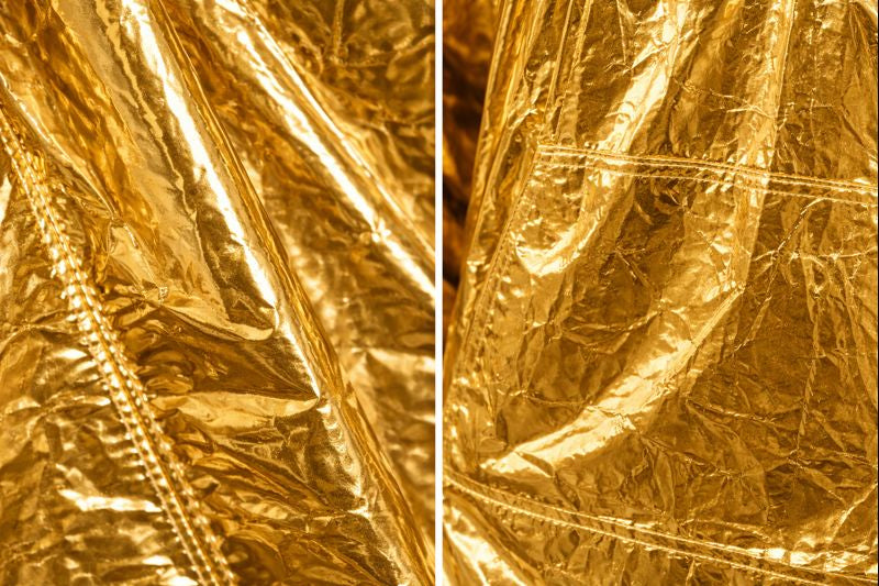 Gold Shiny Nylon Poncho  Lightweight Metallic Finish
