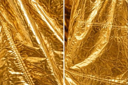 Gold Shiny Nylon Poncho  Lightweight Metallic Finish