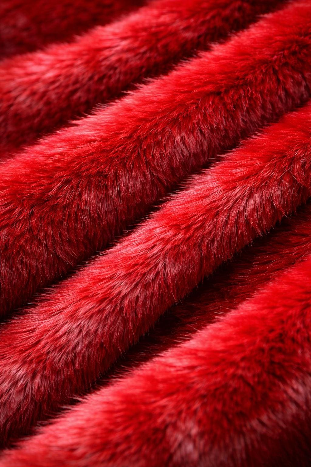 Red Faux Fur Hooded Jumpsuit Full Body Plush Winter Onesie