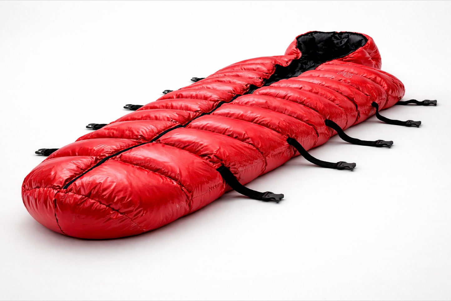 Sleeping Bag Mummy-Style Puffer with Black Lining & Buckle Straps