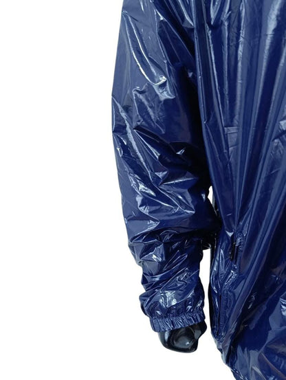 Black Blue Shiny Jacket Lightweight Winter Wear
