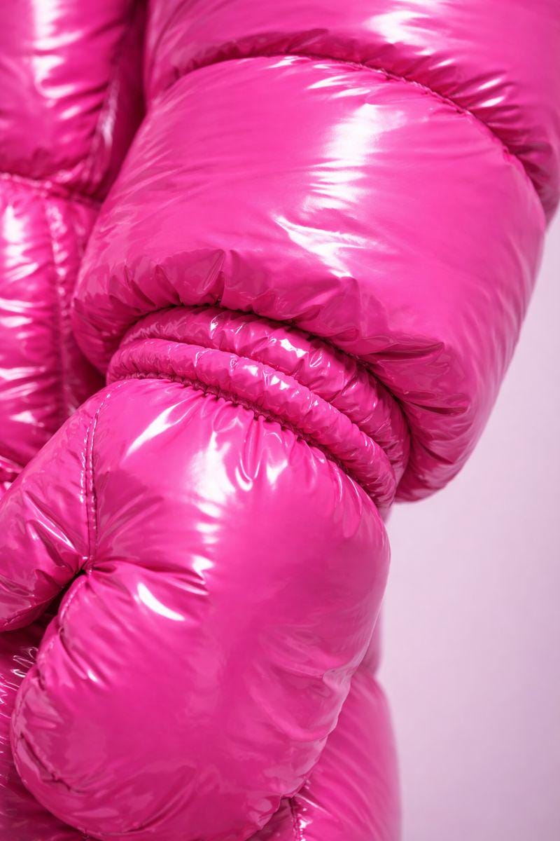 Glossy Nylon Jacket & Pants Set Luxury Winter Outfit