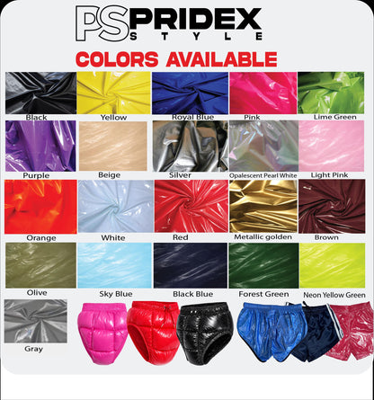 Shiny Nylon Boxing Shorts Trunks with White Side Stripes