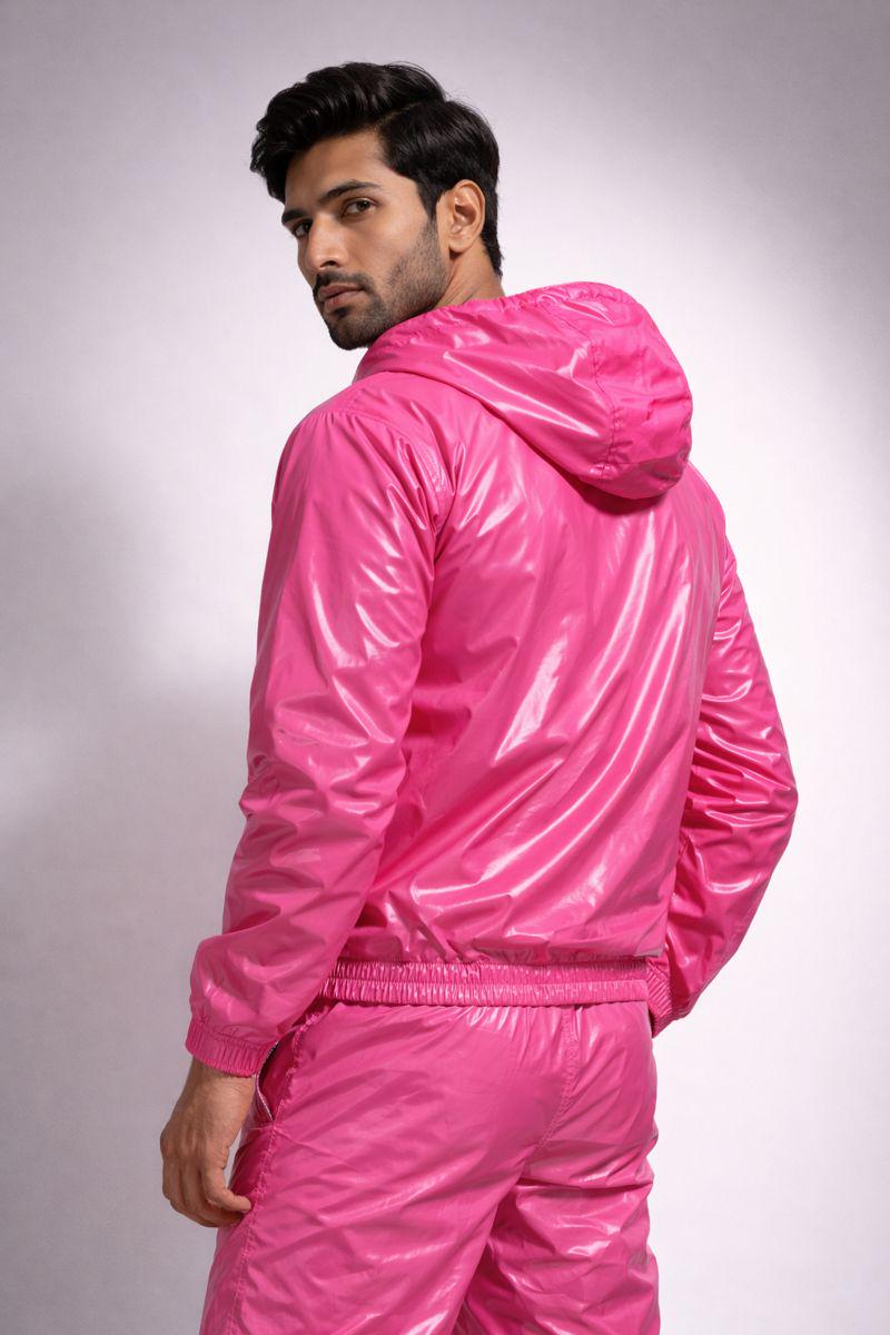 Hot Pink Gloss Nylon Performance Tracksuit