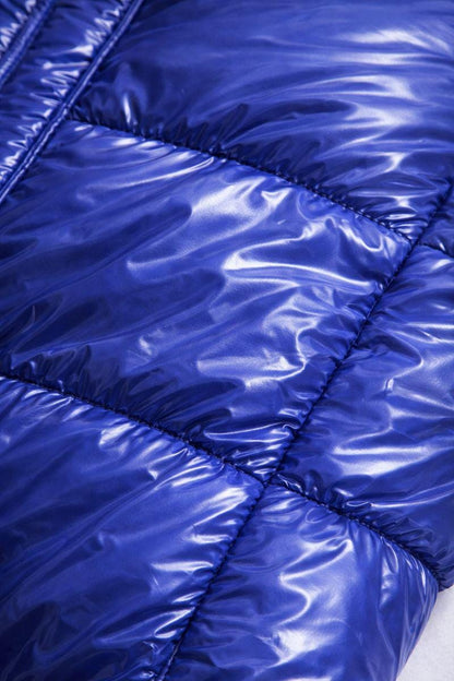 Royal Blue Glossy Quilted Nylon Snowsuit