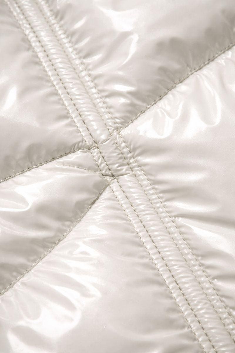 Men's Shiny Puffy Snowsuit Off White Waterproof Jumpsuit