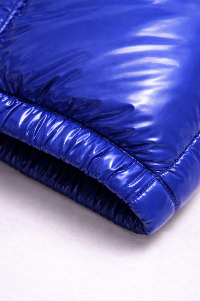 Royal Blue Glossy Quilted Nylon Snowsuit