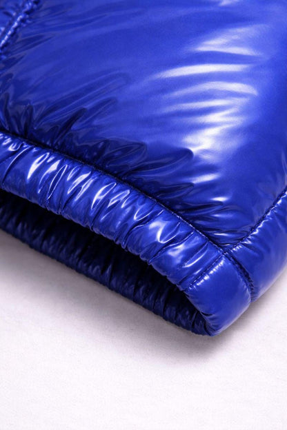 Royal Blue Glossy Quilted Nylon Snowsuit