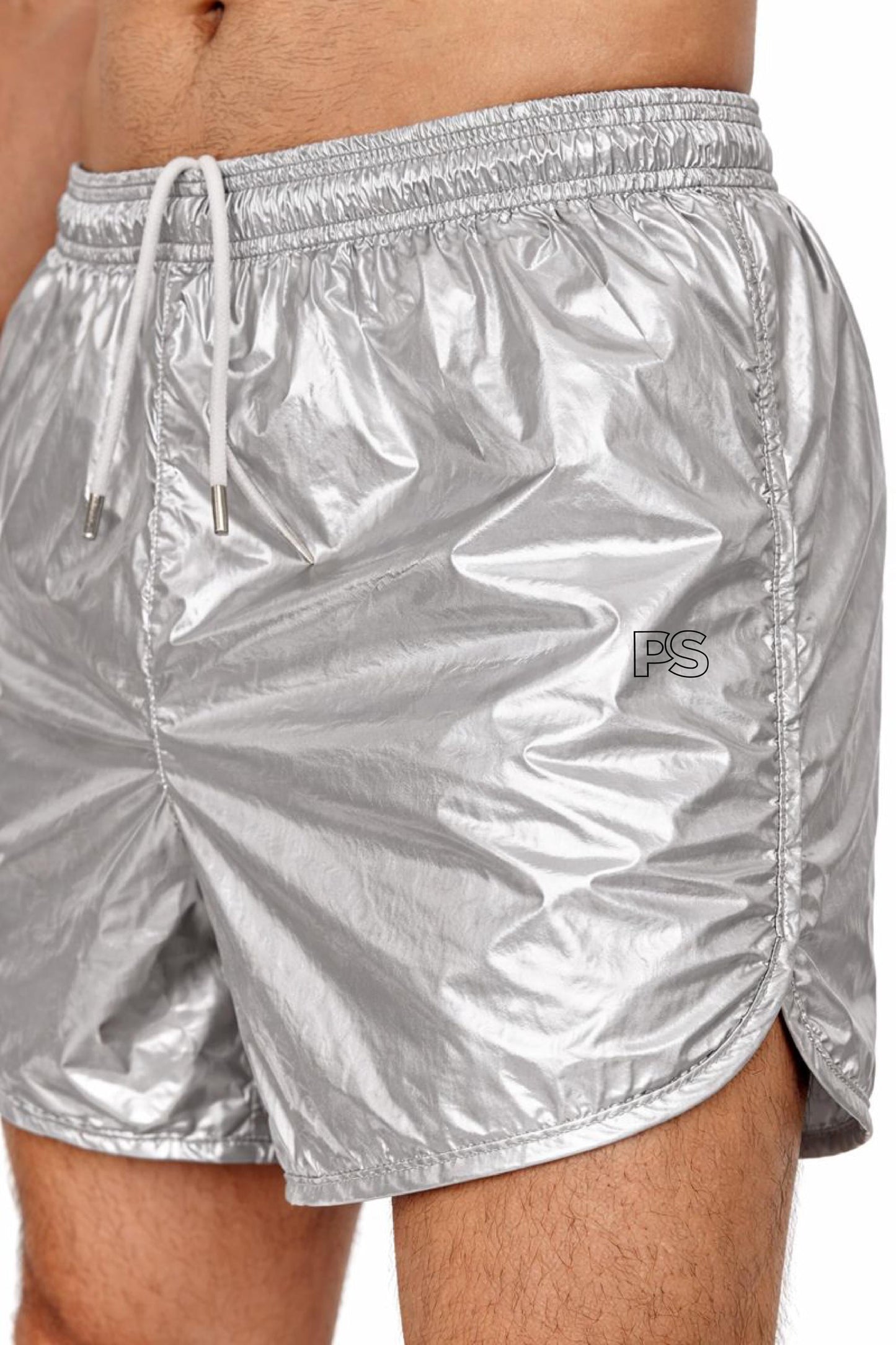Silver Gloss Performance Nylon Shorts