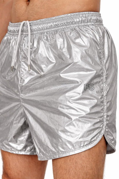 Silver Gloss Performance Nylon Shorts