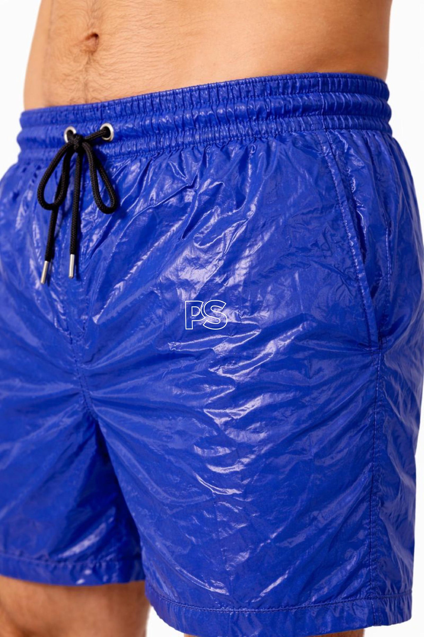 Men’s Royal Blue Shiny Nylon  Shorts
