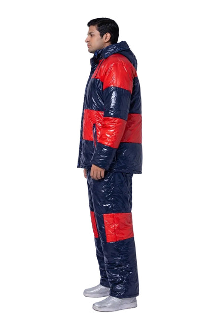 Shiny Nylon Snowsuit Glossy Puffer Jacket & Pants Winter