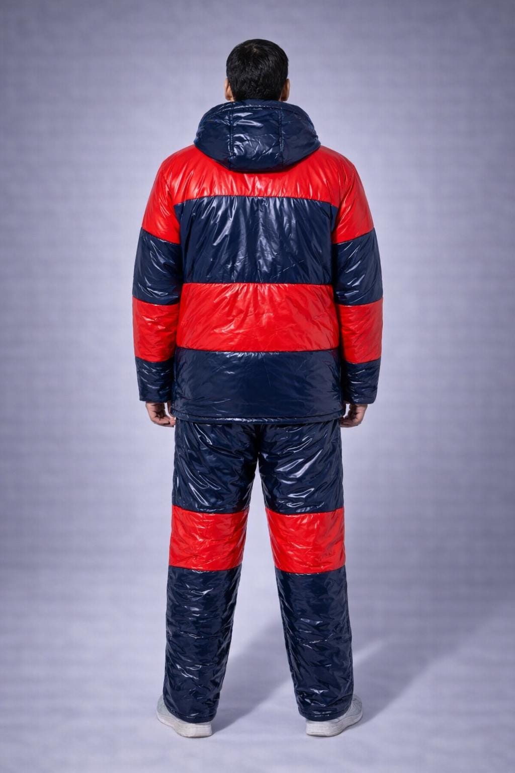 Shiny Nylon Snowsuit Glossy Puffer Jacket & Pants Winter