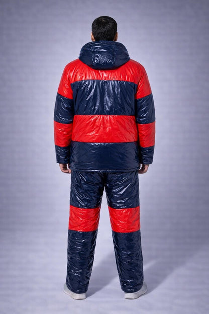 Shiny Nylon Snowsuit Glossy Puffer Jacket & Pants Winter
