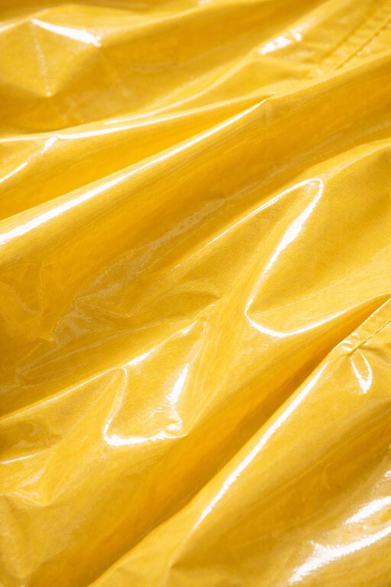 Yellow Shiny Nylon Rain Suit Set