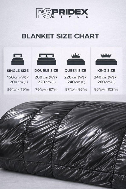 Silver Metallic Quilted Shiny Nylon Bedding Set