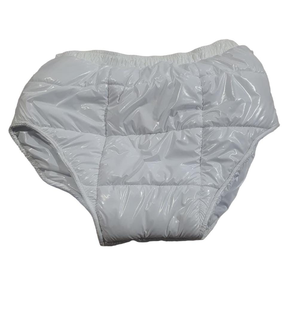High Shine Nylon Briefs with Contrasting Lining