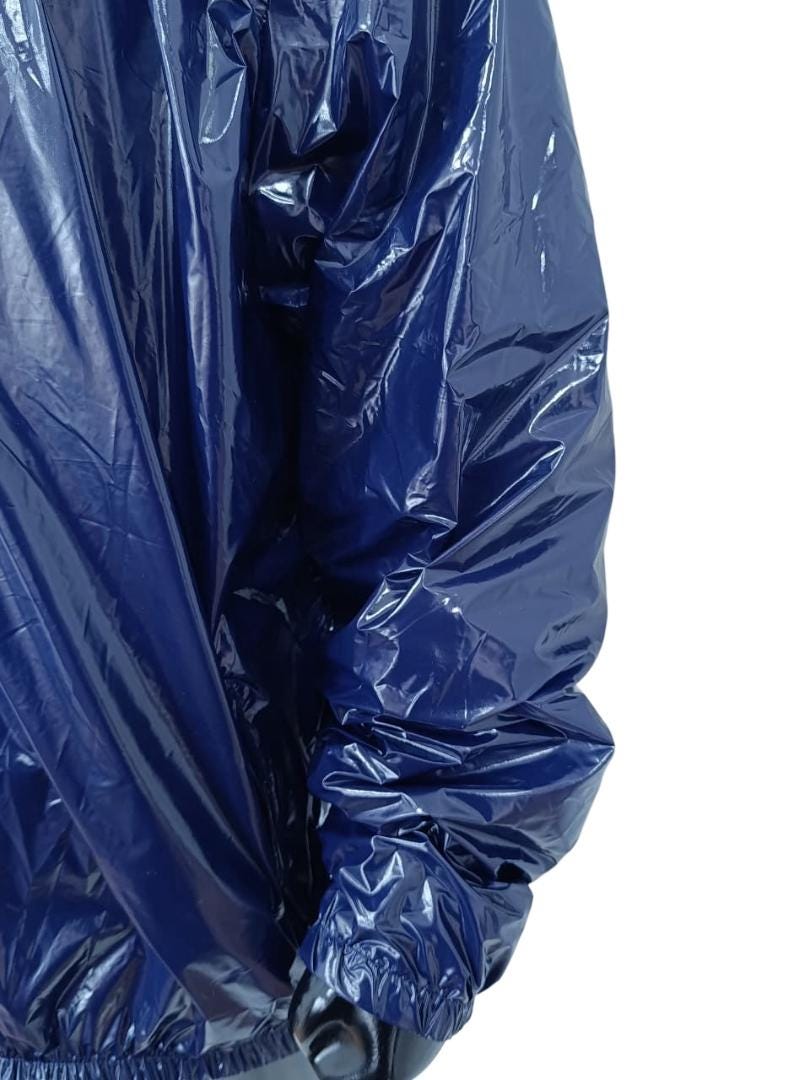 Black Blue Shiny Jacket Lightweight Winter Wear