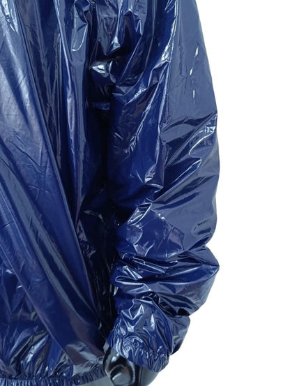 Black Blue Shiny Jacket Lightweight Winter Wear
