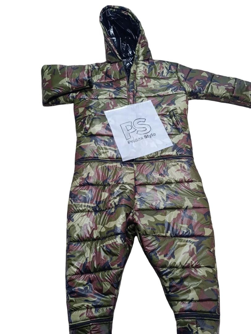 Heavyweight Camouflage Quilted Puffer Jumpsuit