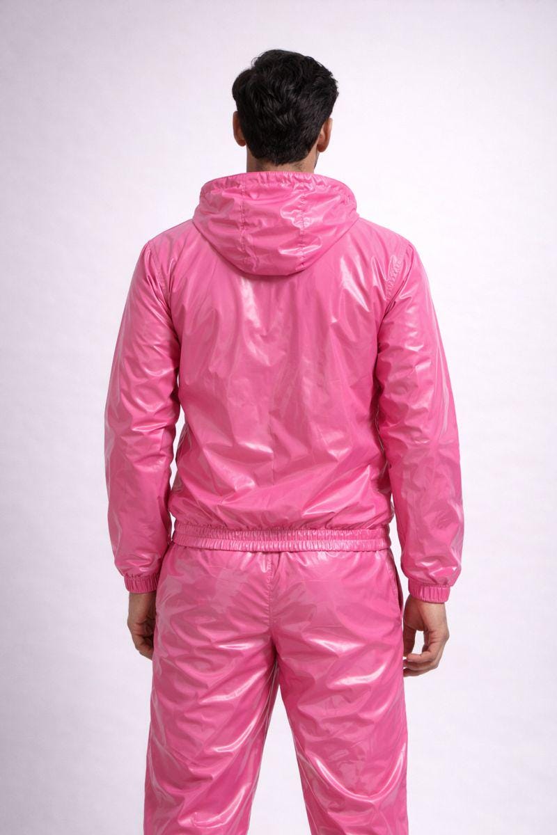 Hot Pink Gloss Nylon Performance Tracksuit