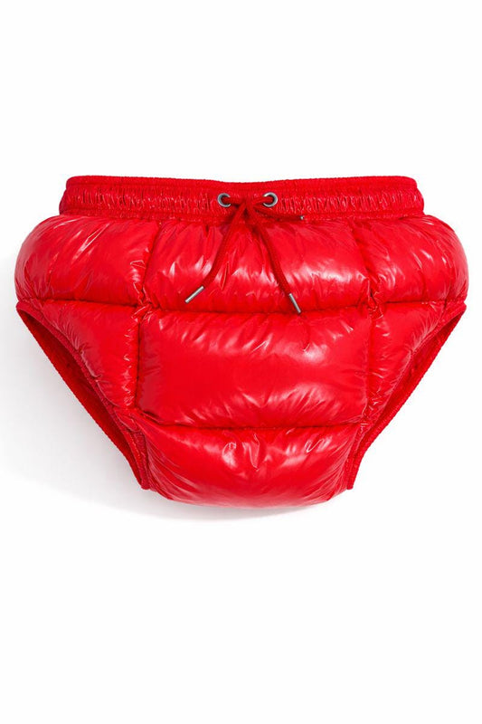 Men’s Glossy Red  Puffer Briefs