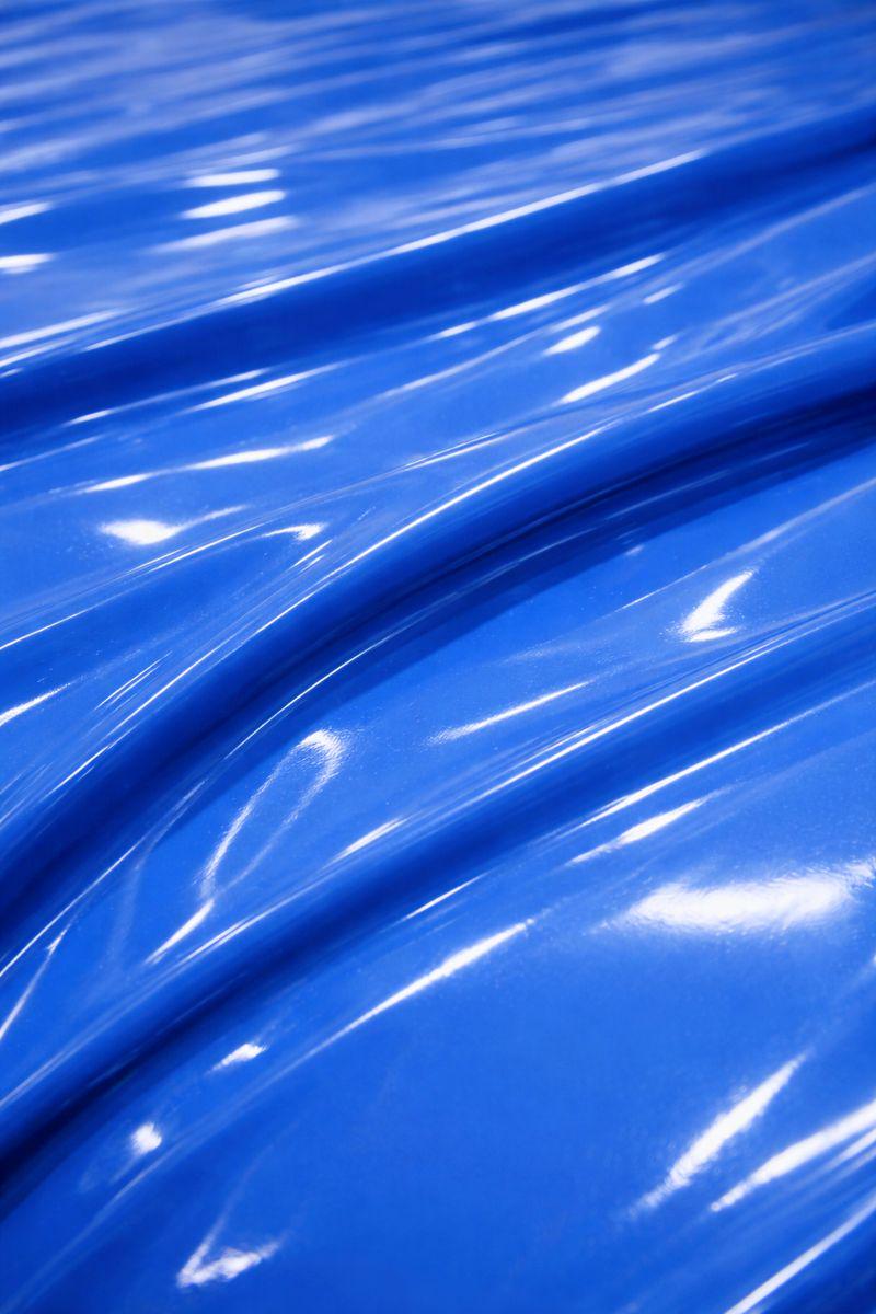 Deep Blue Shiny Nylon Bed Sheet Set with Gloss Finish
