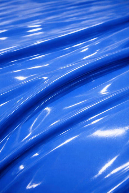 Deep Blue Shiny Nylon Bed Sheet Set with Gloss Finish