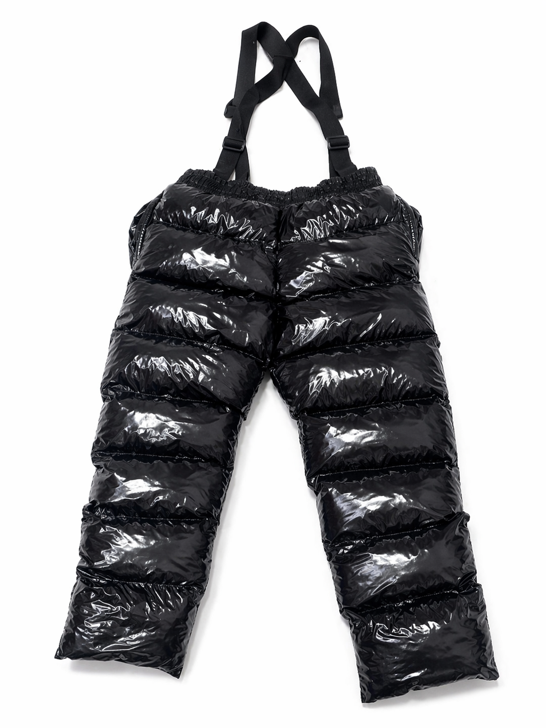 Men’s Red Shiny Nylon Cargo Track Pants