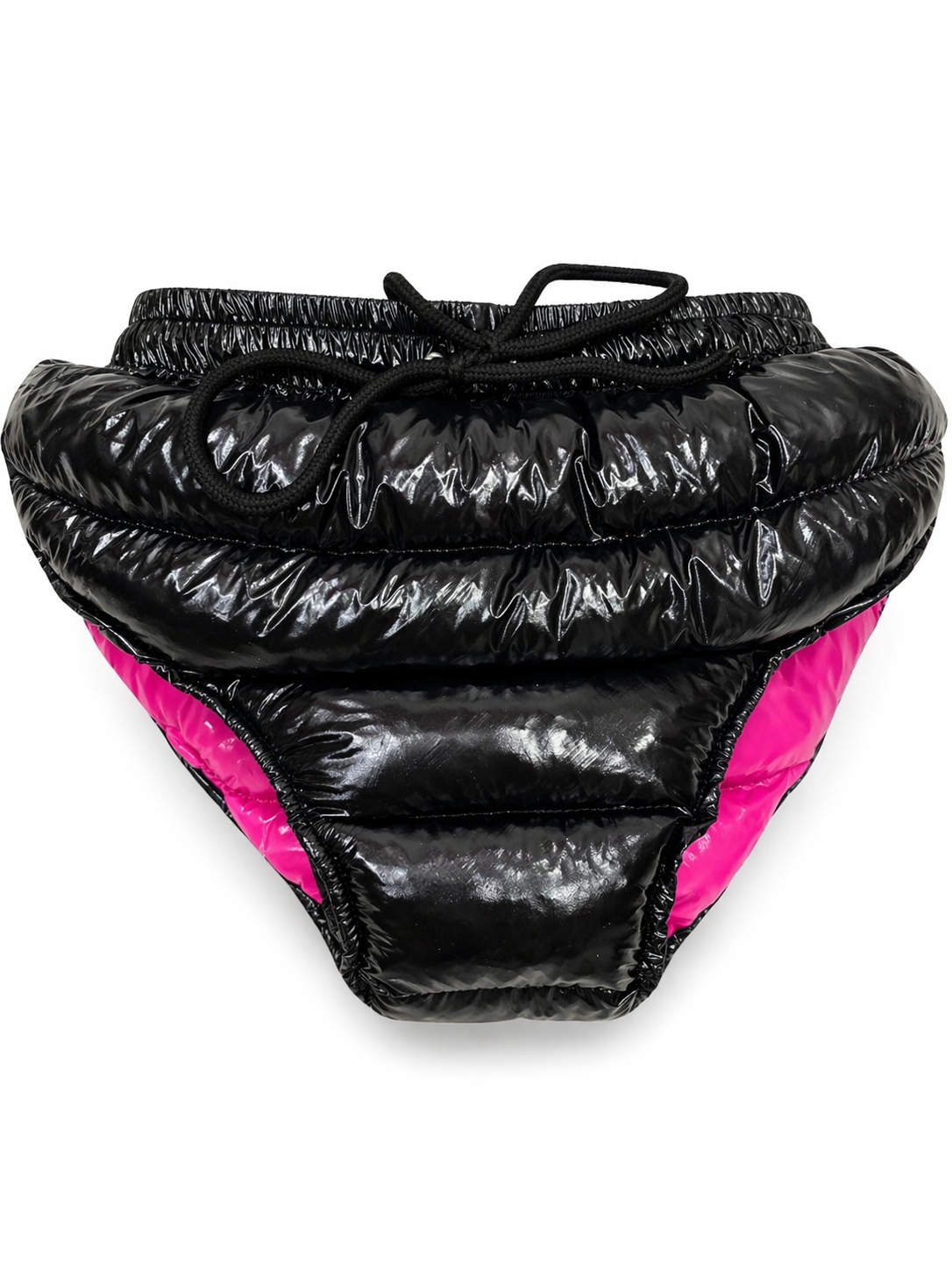 High Waist Brief Style Shorts with Red Lining & Drawstring