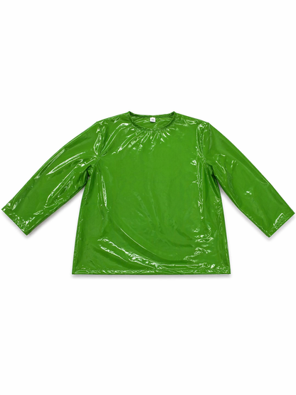 Men’s Shiny Red Nylon T-Shirt Glossy Lightweight Fashion