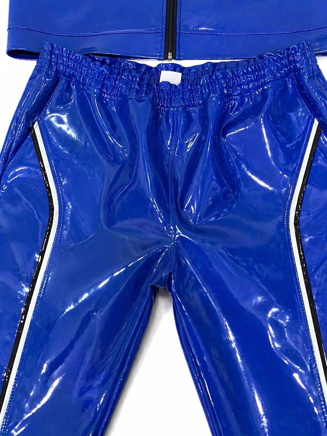 PVC Nylon Tracksuit Cobalt Blue Gloss Set