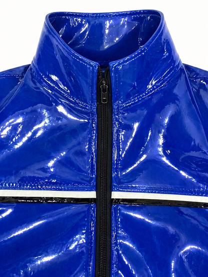 PVC Nylon Tracksuit Cobalt Blue Gloss Set