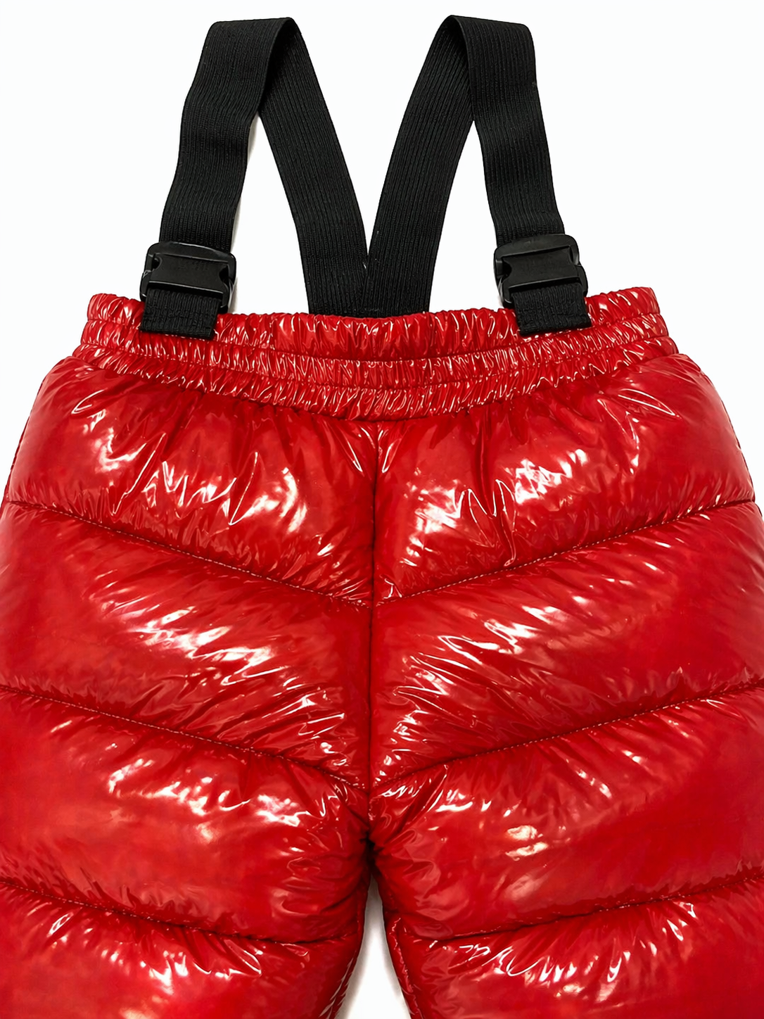 Men’s Red Shiny Nylon Cargo Track Pants
