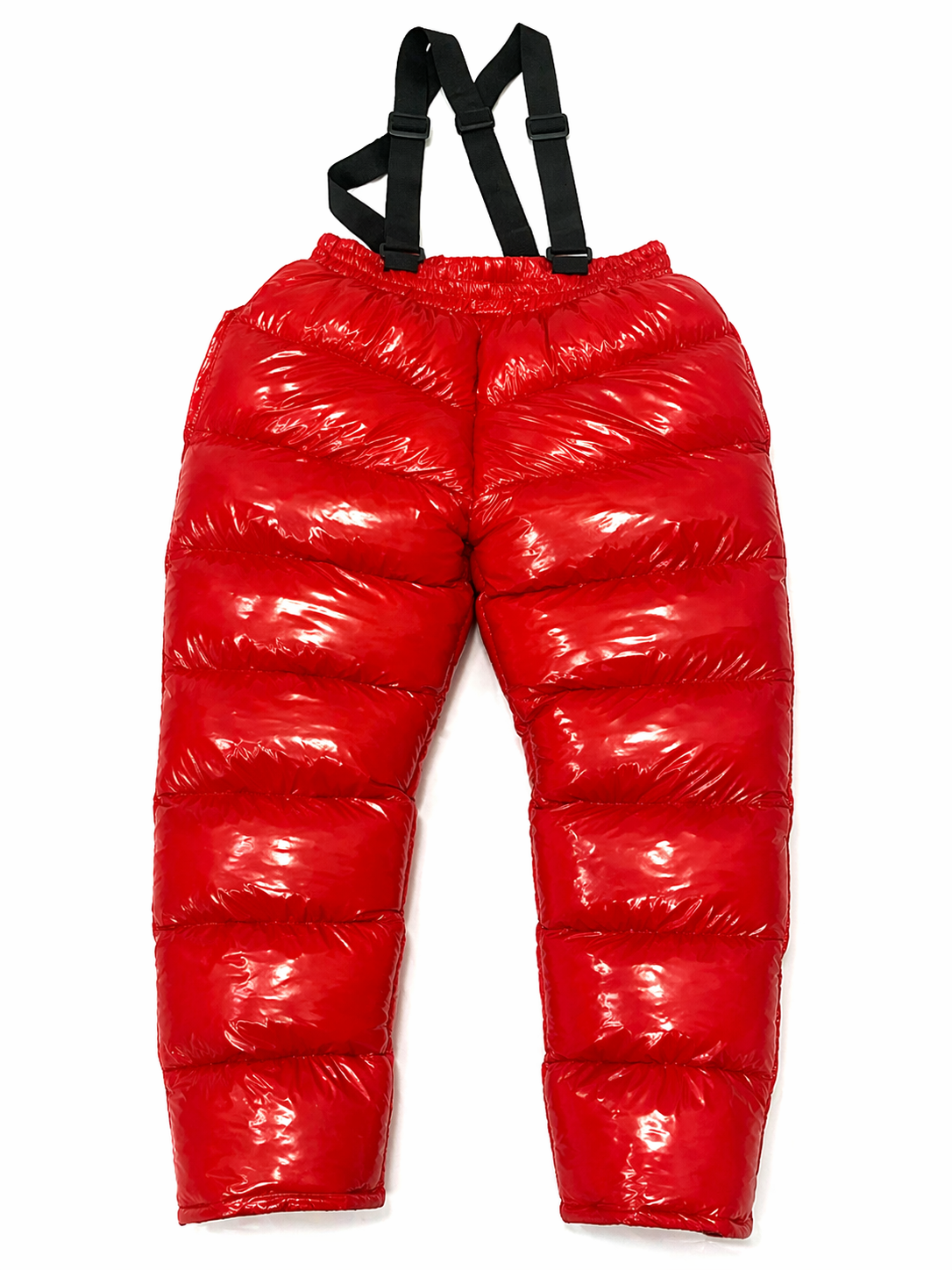 Men’s Red Shiny Nylon Cargo Track Pants
