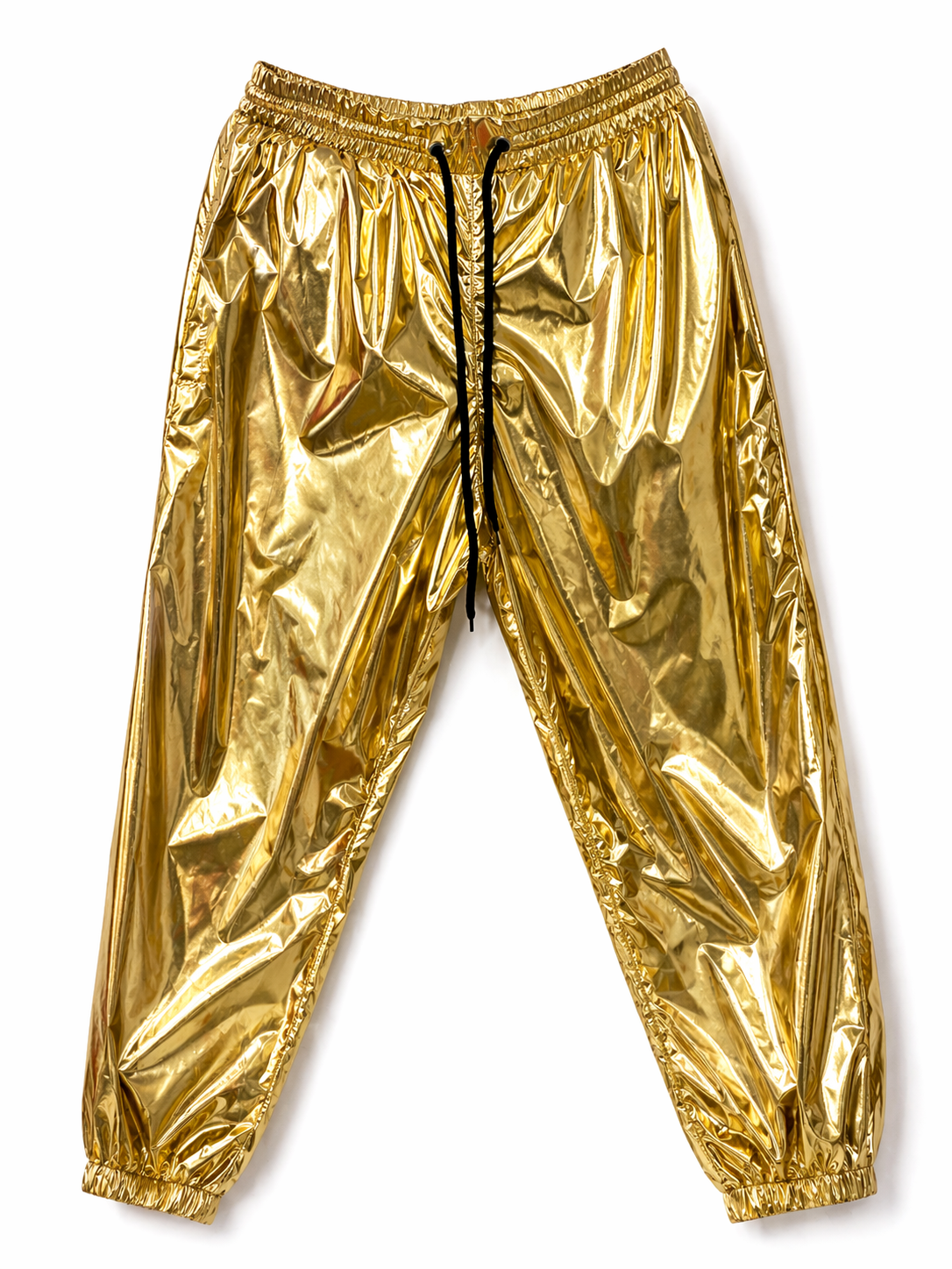 Gold Shiny Nylon Hooded Tracksuit