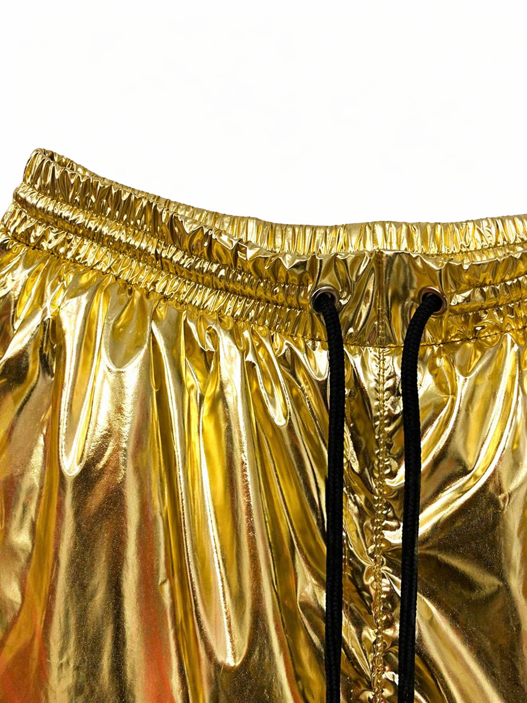 Gold Shiny Nylon Hooded Tracksuit