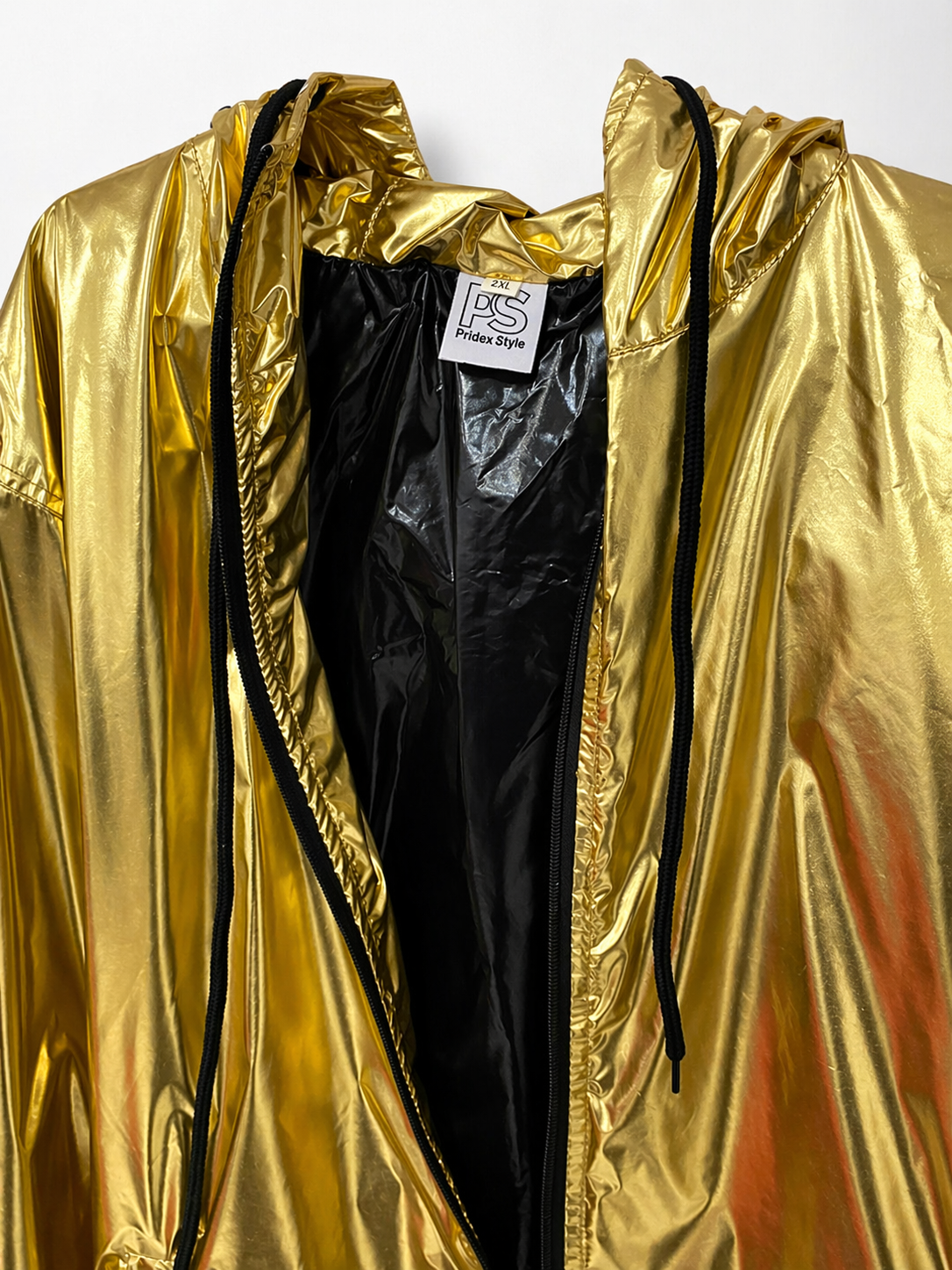 Gold Shiny Nylon Hooded Tracksuit