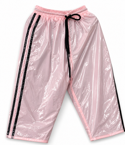 Shiny Nylon Athletic Lightweight Tank Top & Shorts Set