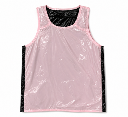 Shiny Nylon Athletic Lightweight Tank Top & Shorts Set