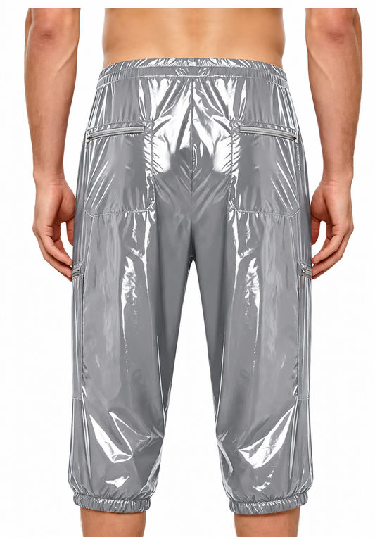 Shiny Nylon Pro Streetwear Knee Length Short