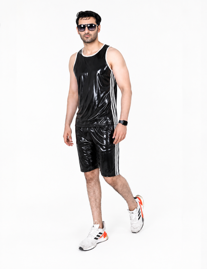 Men’s Midnight Gloss Shiny Nylon Pro Tank Set