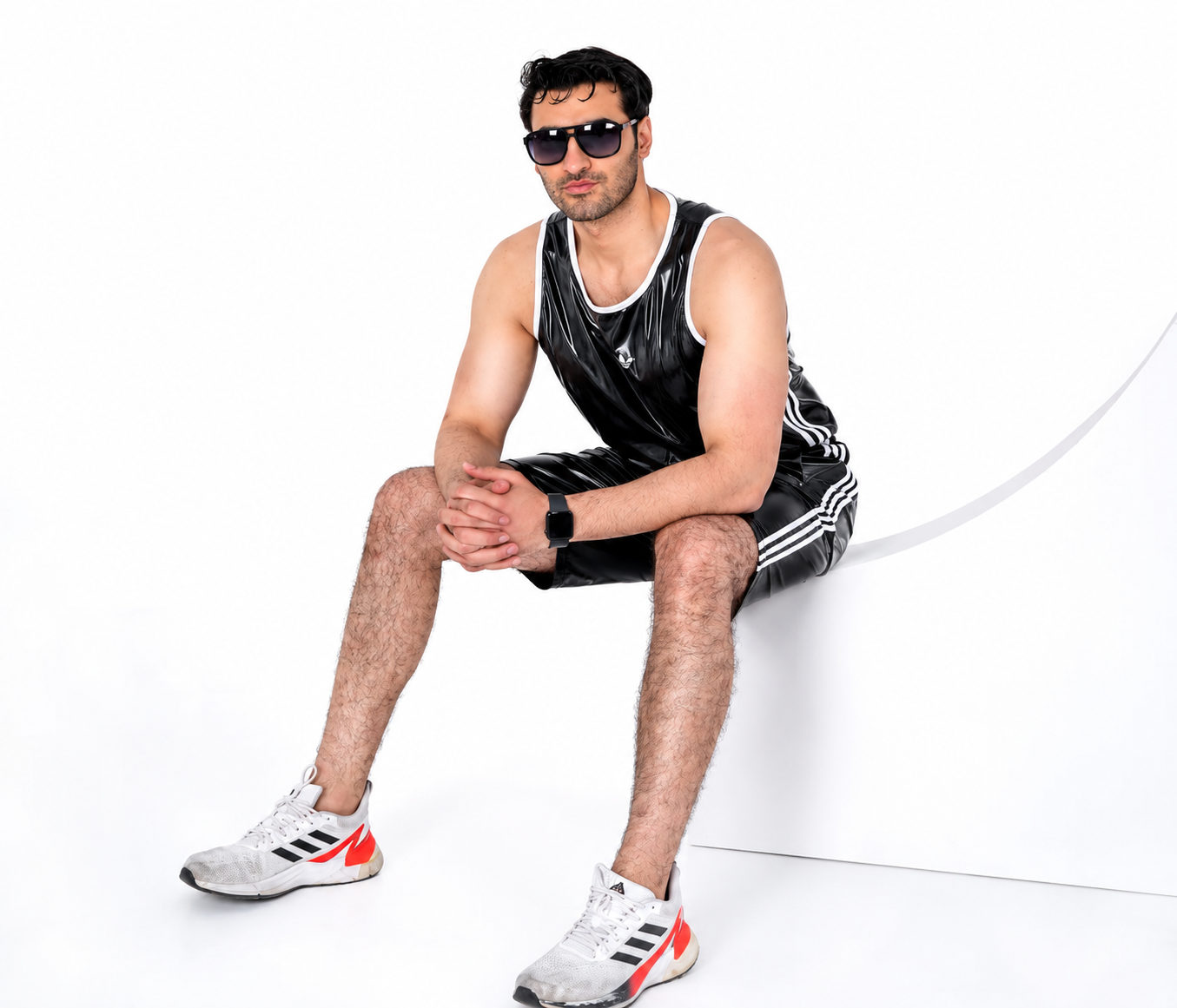 Men’s Midnight Gloss Shiny Nylon Pro Tank Set